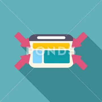 Website browser window adjusting for responsive design 库存插图