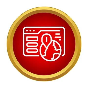 Website browser with world globe location pin icon イラスト素材
