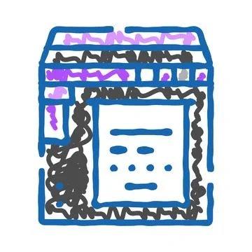 Website browsing window with digital content layout Stock Illustration