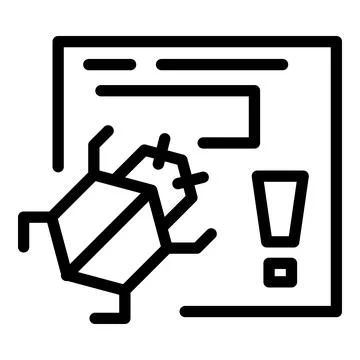 Website bug alert icon outline vector. Firewall safety Stock Illustration
