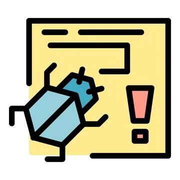 Website bug alert icon vector flat Stock Illustration