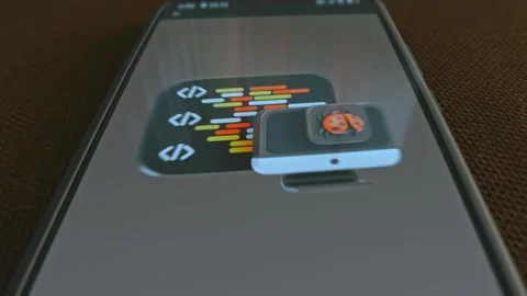 Website Bug themed graphic presentation on smartphone Stock Footage 303426983