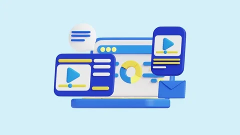 Website Builder 3D Animated Concept. Stock Footage 289454505