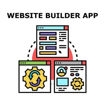 Website builder app enabling creative digital platform development Stock Illustration