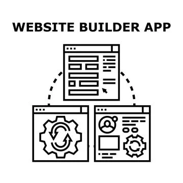 Website builder app enabling creative digital platform development Stockillustratie