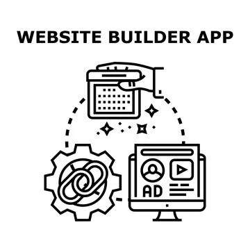 Website builder app planning and development concept イラスト素材