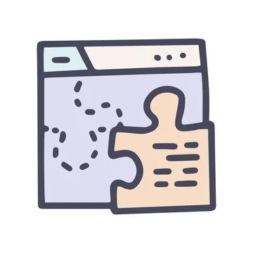Website builder color vector doodle simple icon Stock Illustration