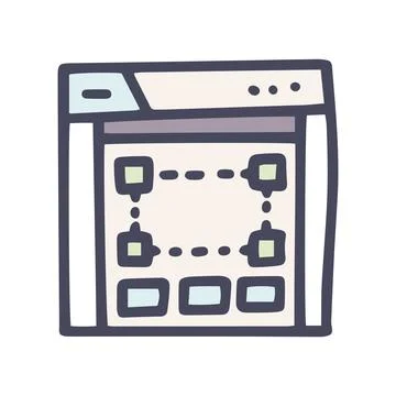 Website builder color vector doodle simple icon Ilustración de archivo