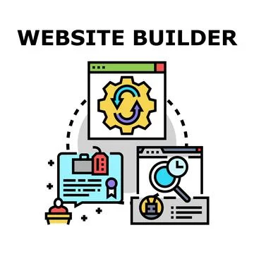 Website builder creating online platform and digital presence Stock Illustration