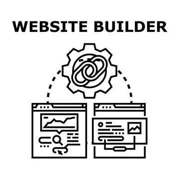 Website builder development creating pages and applications イラスト素材