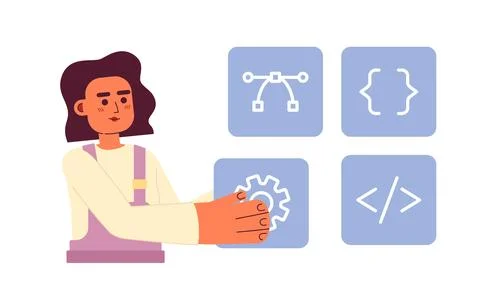 Website builder flat concept vector spot illustration Stock Illustration