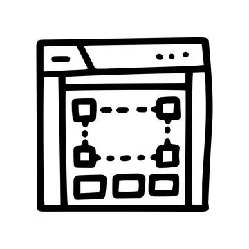 Website builder line vector doodle simple icon Stock Illustration