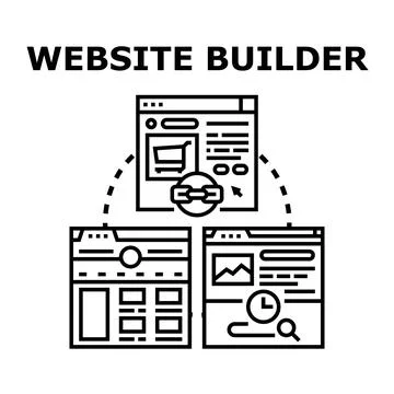 Website builder pages developing digital online business Illustrazione stock