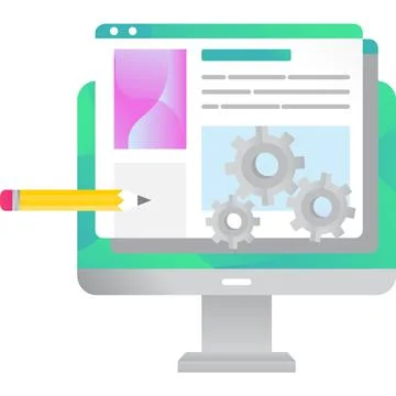 Website building icon web design vector isolated 스톡 일러스트