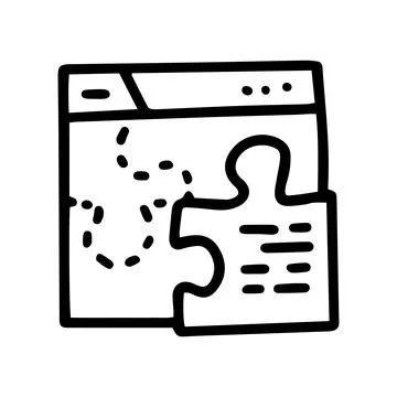 Website building line vector doodle simple icon Stock Illustration