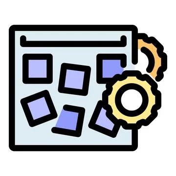 Website building process optimization with gears rotating, symbolizing effi.. Illustrazione stock