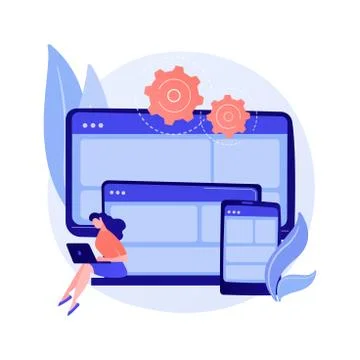 Website building vector concept metaphor Ilustración de archivo