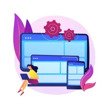 Website building vector concept metaphor 스톡 일러스트