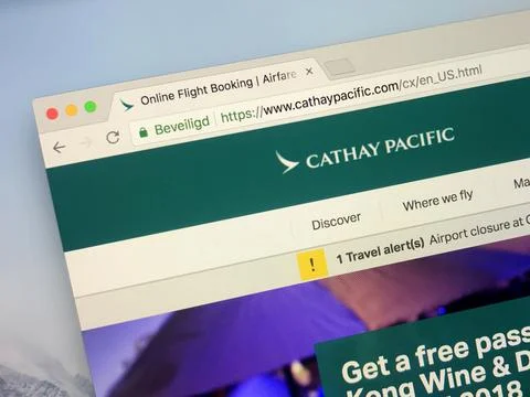 Website of Cathay Pacific Airways Stock Photos