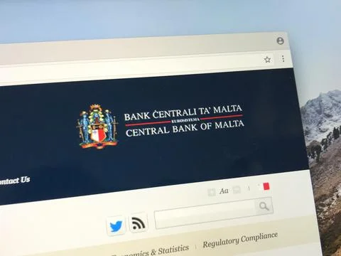 Website of The Central Bank of Malta Stock Photos