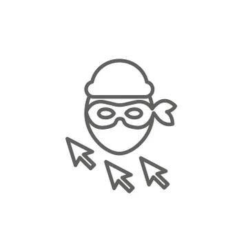 Website clicks icon w pointer icon - unscrupulously acquiring website clicks Stock Illustration