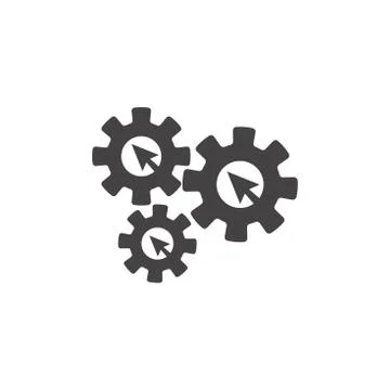 Website clicks icon w pointer icon - unscrupulously acquiring website clicks Stock Illustration