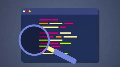 Website code inspection for errors and bugs web development debugging animation Stock Footage 264964205