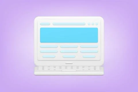 Website coding and development on screen 3d icon Stock Illustration