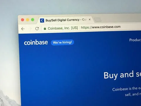 Website of Coinbase Stock Photos