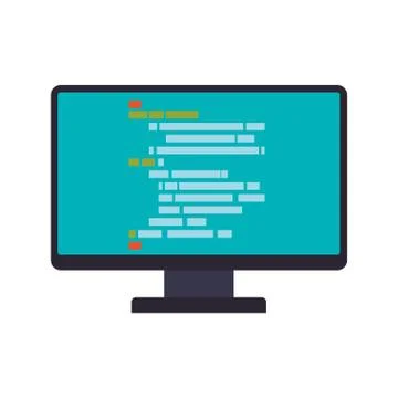 Website computer code technology internet icon. Vector graphic Illustrazione stock