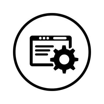 Website configuration icon. Black vector design. Stock Illustration