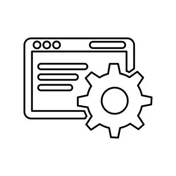 Website configuration outline icon. Line art vector. Stock Illustration