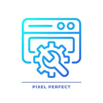 Website configuration pixel perfect gradient linear vector icon Ilustração Stock