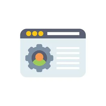 Website configuration with user profile settings panel displaying on screen 스톡 일러스트