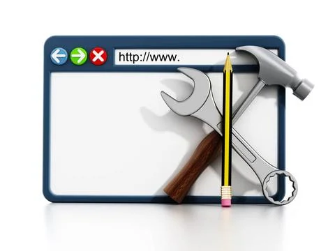 Website construction concept Website construction concept with webpage and... Stock Photos