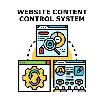 Website content control system administration planning Stock Illustration