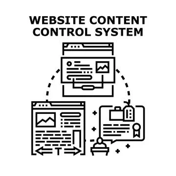 Website content control system managing digital information イラスト素材