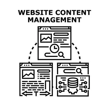 Website content management system design development process イラスト素材