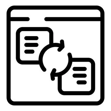 Website content management system exchanging data icon Stock Illustration