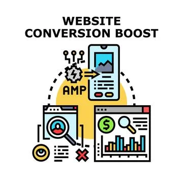 Website conversion boosting strategy developing process 스톡 일러스트