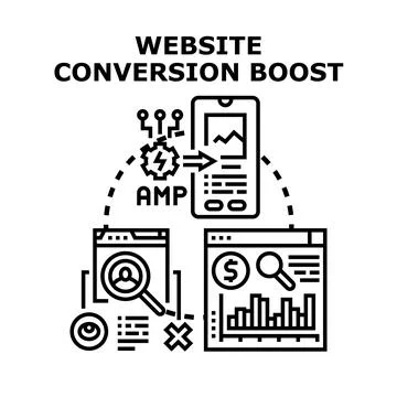 Website conversion boosting strategy developing process Stock Illustration