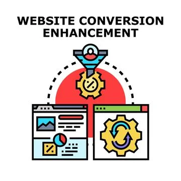 Website conversion enhancement concept for digital marketing Stock Illustration