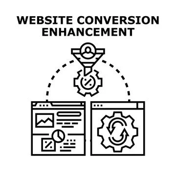 Website conversion enhancement concept for digital marketing Stock Illustration