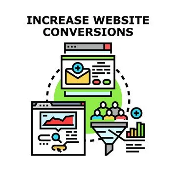 Website conversion increasing process concept illustration 스톡 일러스트