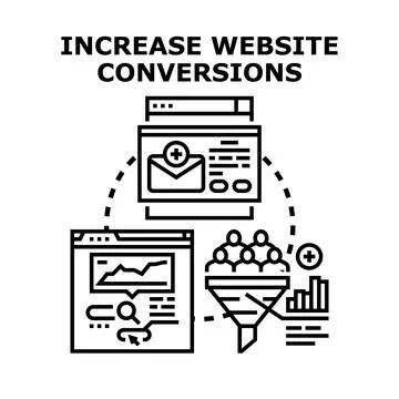 Website conversion increasing process concept illustration Stock Illustration