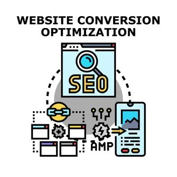 Website conversion optimization improving digital marketing success イラスト素材
