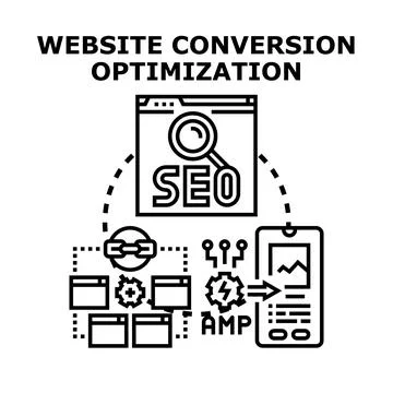 Website conversion optimization improving digital marketing success Stock Illustration