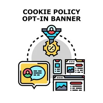 Website cookie policy opt in banner concept 스톡 일러스트