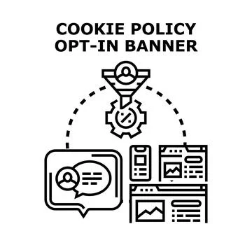 Website cookie policy opt in banner concept Stock Illustration