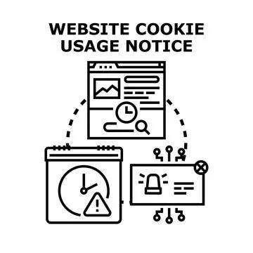 Website cookie usage notice concept illustration Stock Illustration